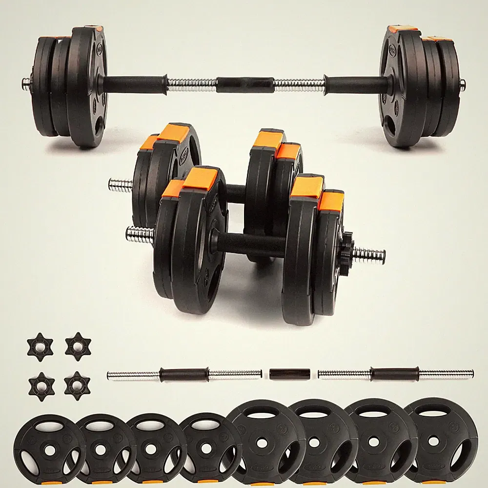 Home Gym Strength Training Adjustable Dumbbells Barbell Set 15kg