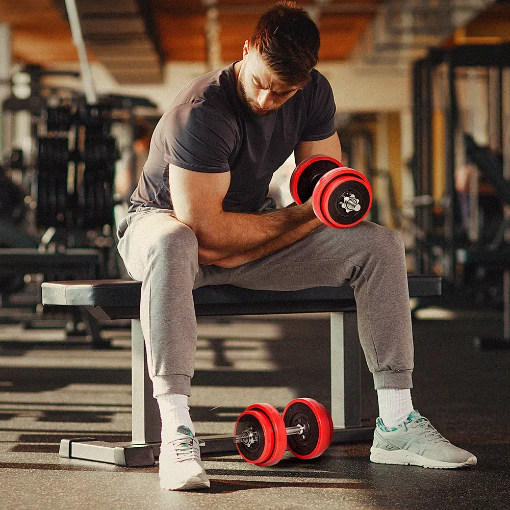 Home Gym Weight Set with Dumbbell and Barbell Options for Full Body Workout