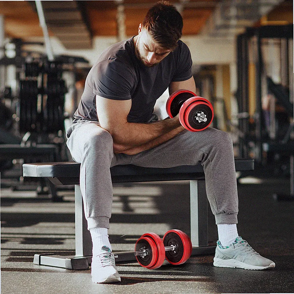 Home Gym Weight Set with Dumbbell and Barbell Options for Full Body Workout