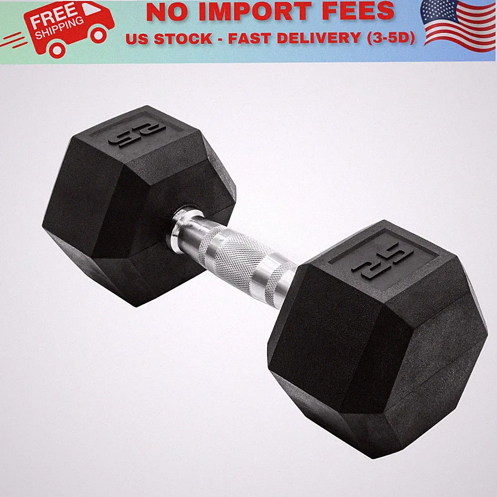 HOT DEAL! CAP Barbell, 25lb Rubber Hex Dumbbell, Single