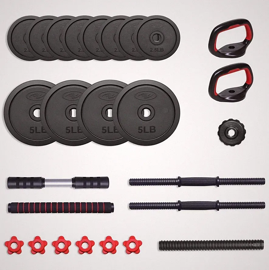 Hot Sale! 5-in-1 Adjustable Dumbbell Set 40LB Home Gym Fitness Equipment