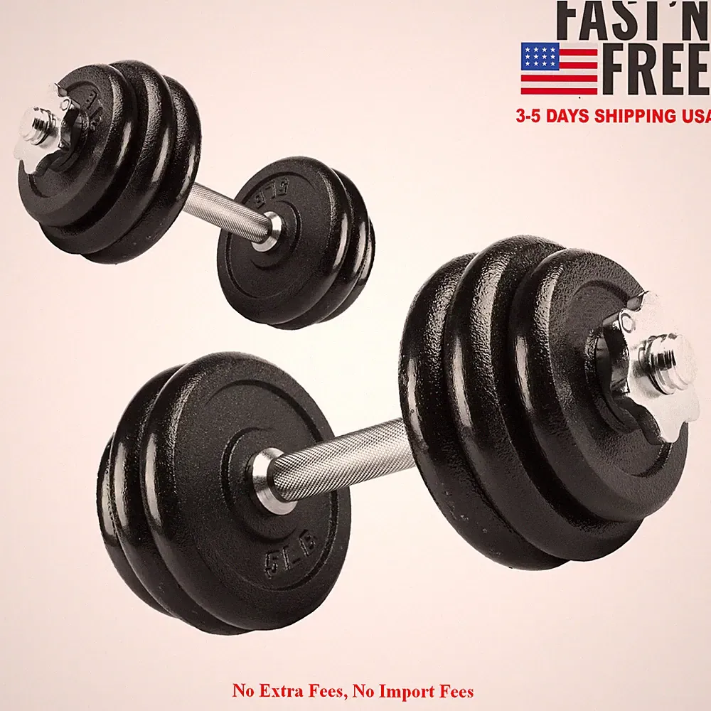 [HOT SALE] PRCTZ 40lb Adjustable Dumbbell Set, Chrome & Black, NEW USA FREE SHIP