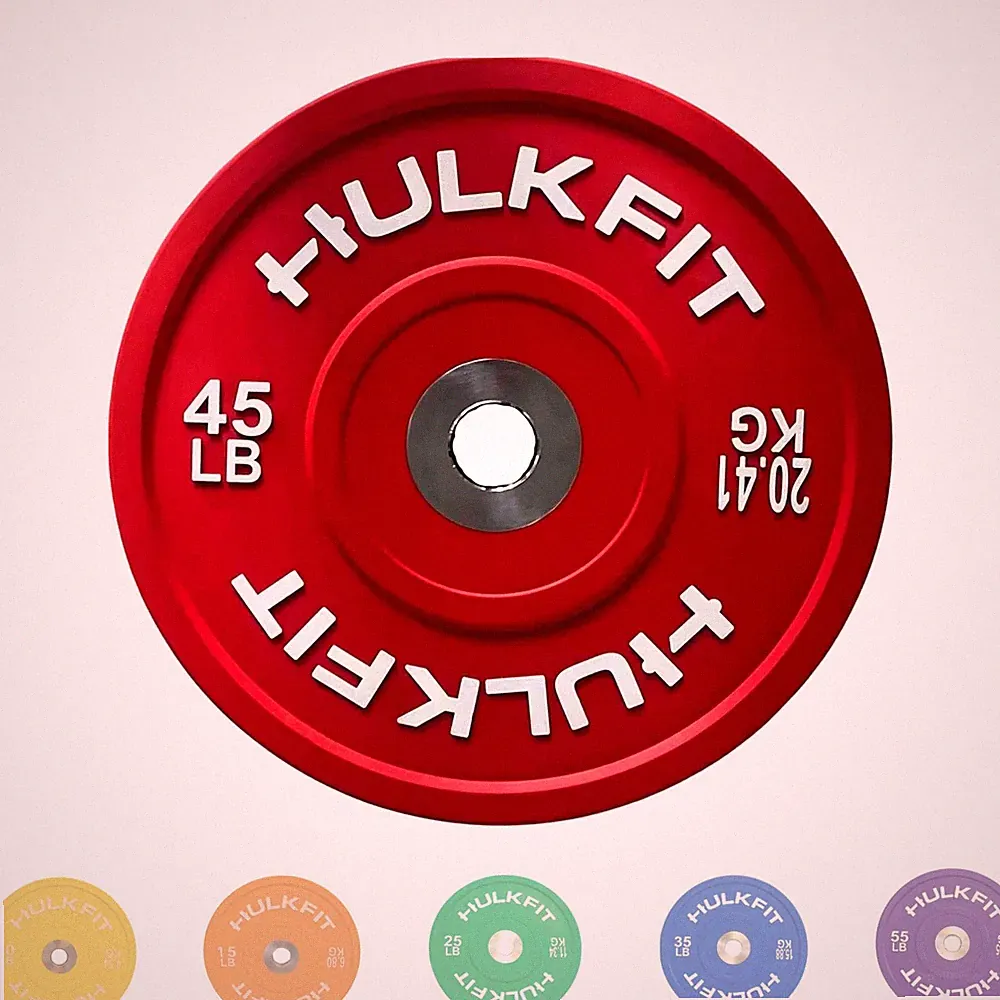 HulkFit 2-inch Sport Series Olympic Weight Plates Bumper Plates for Barbell W...