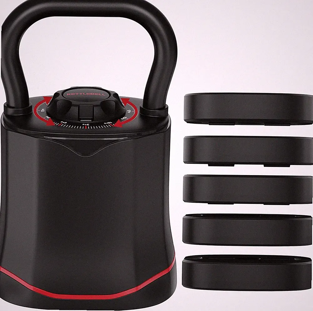 HXD-ERGO Adjustable Kettlebell, 6-In-1 Quick-Switch Kettlebell Sets (6.5-40 LBS)