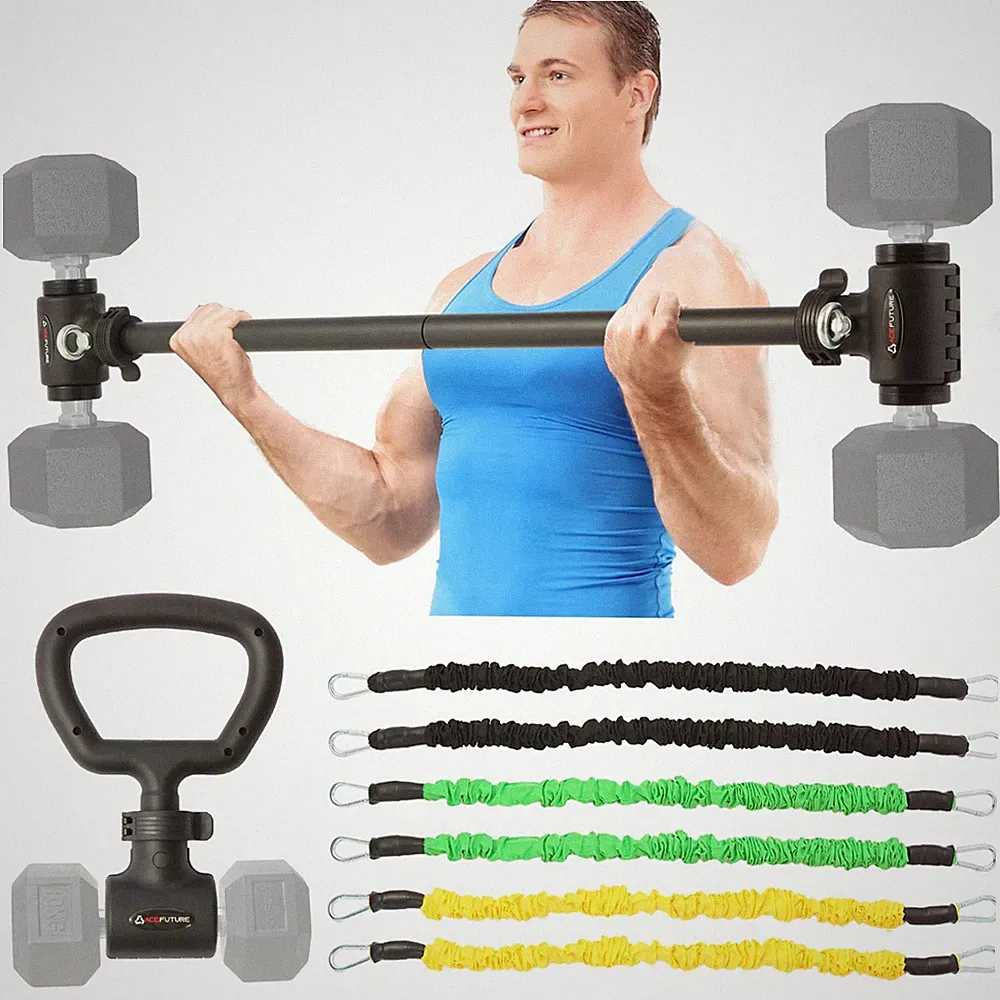 Hyperbell Dumbbell Converter - Convert Dumbbells to Barbell Set and Kettlebel...