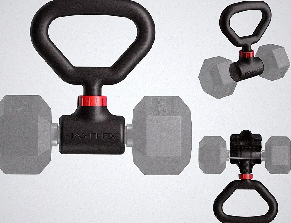 Hyperbell Dumbbell Converter - Convert Dumbbells to Barbell Set and Kettlebell