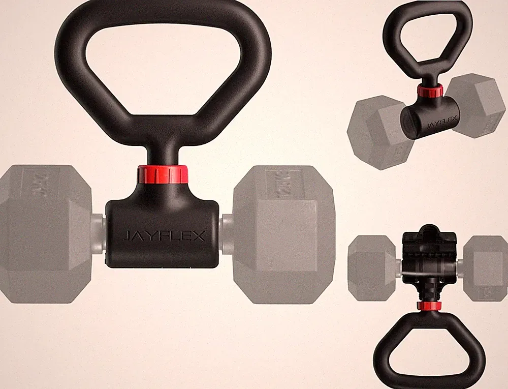 Hyperbell Dumbbell Converter Convert Dumbbells to Barbell Set & Kettlebell Home