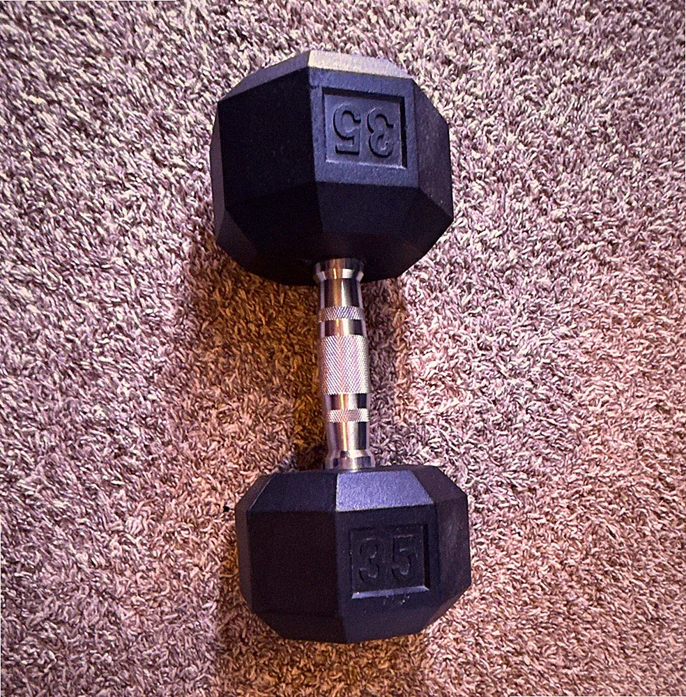 Ignite by SPRL 35 lb Hex Dumbbell Pair Set of 2 Black Rubber/Steel