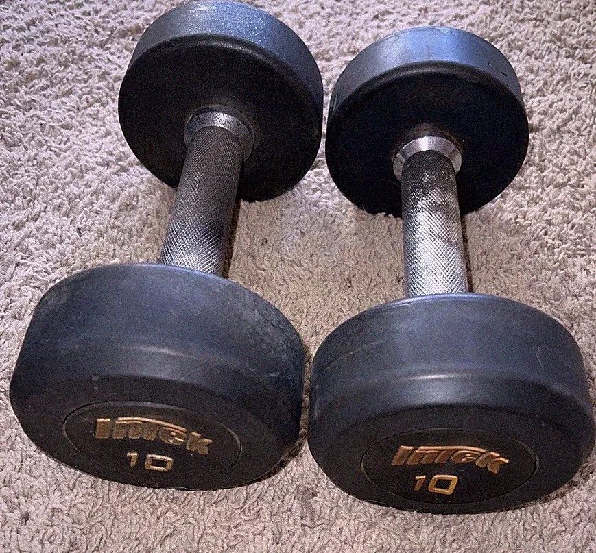 Intek 10 lb Pair Of Urethane Professional Commercial Dumbbells (20 Lbs Total)