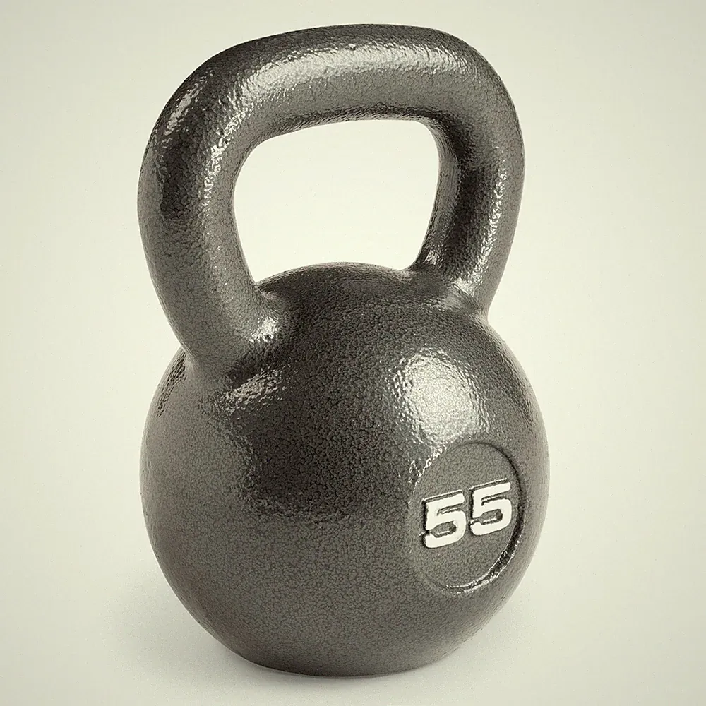 Iron 55lb Cast Hammertone Black Home Gym Weight HKB-055 Kettlebell Marcy Ideal