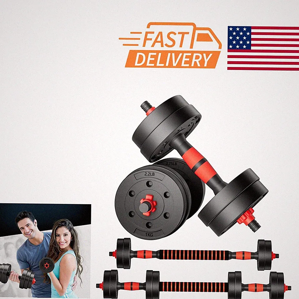 Iron Adjustable Dumbbells Set with Weight Plates for Strength Training