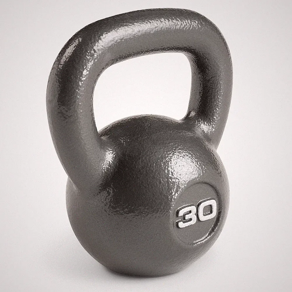 Iron Cast 30lb Black Hammertone Home Gym Weight Marcy HKB-030 Kettlebell Ideal