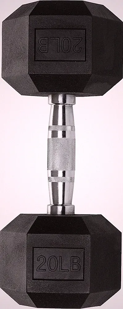 Iron Crush Hex Dumbbells - Workout Weights Heavy Duty PVC Coated Weights - 20LB