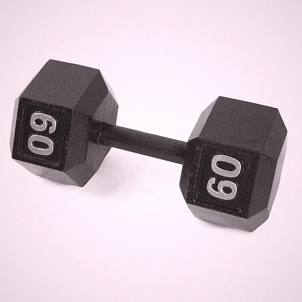 Iron Hex Dumbbell 60 lb Black Single CAP Barbell SDB2-060 Cast