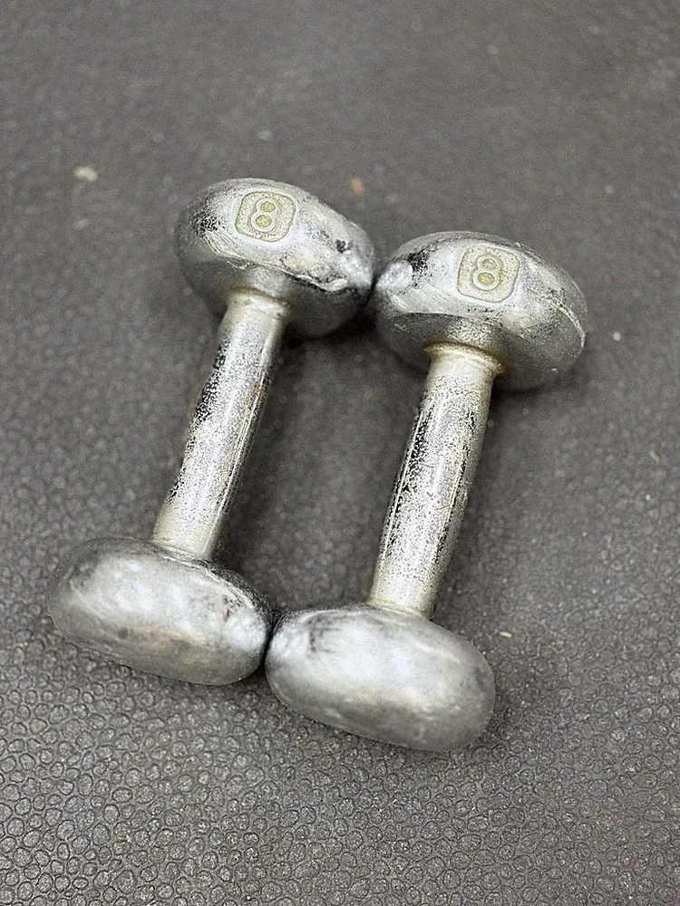Jackson Chrome 8 Lb Bun Dumbbells HTF Vintage