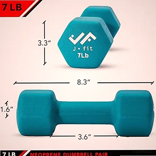 JFIT DUMBBELL PAIRS OR SETS – NEOPRENE & VINYL - - NEOPRENE DUMBBELL PAIR 7LB
