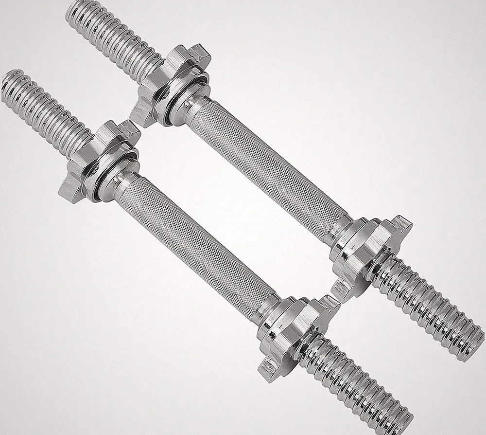 JFIT Threaded Dumbbell Handles, Set of 2, with Star Collars, Fits 1” Standard Pl