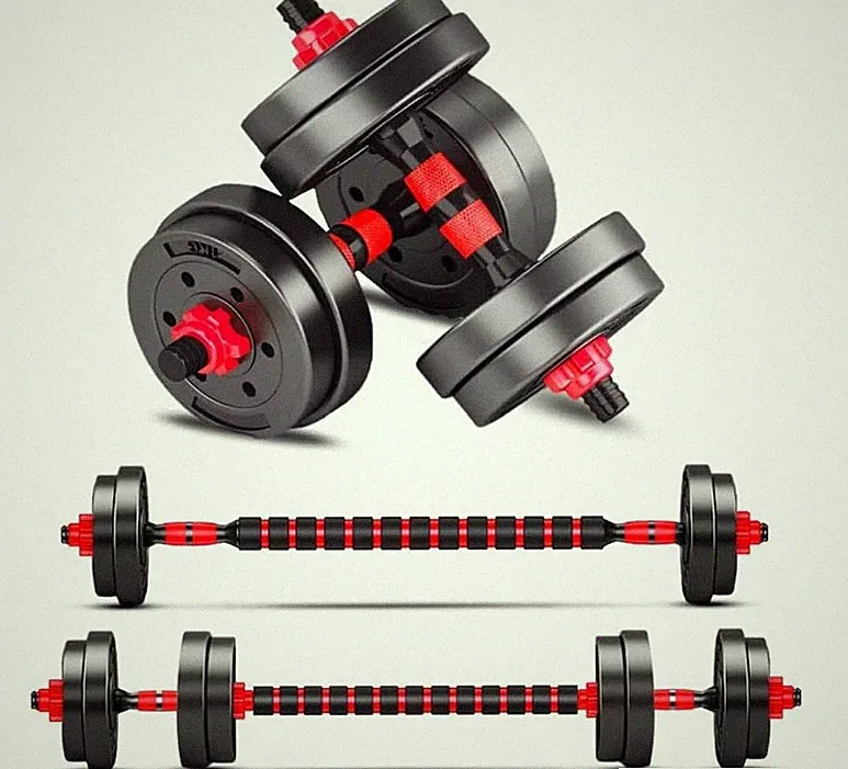 Juego de pesas con mancuernas, pesas ajustables, gimnasio, rojo 20 libras. NEW