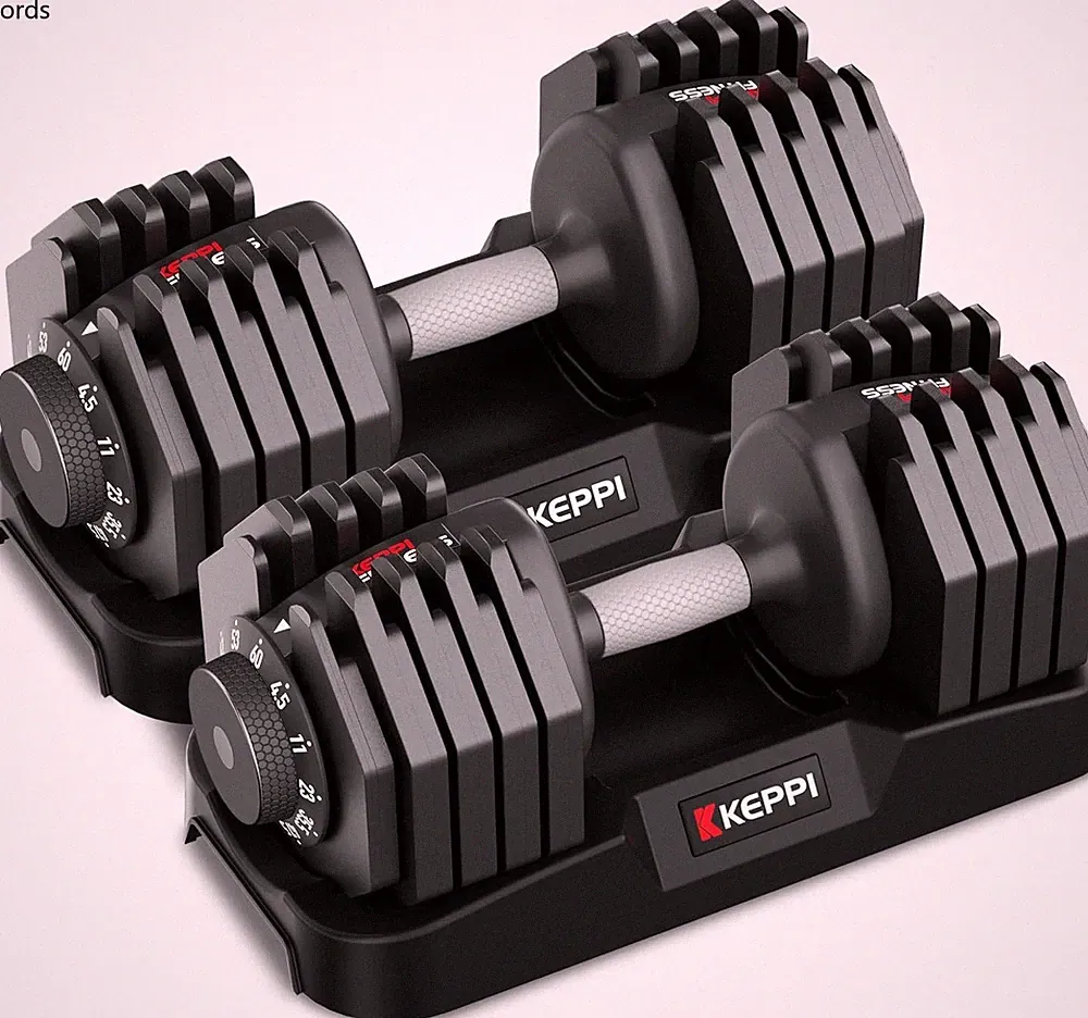 Keppi Adjustable Dumbbells Set-25lb/40lb/55lb/60lb, Anti-Slip Metal Fast Handle