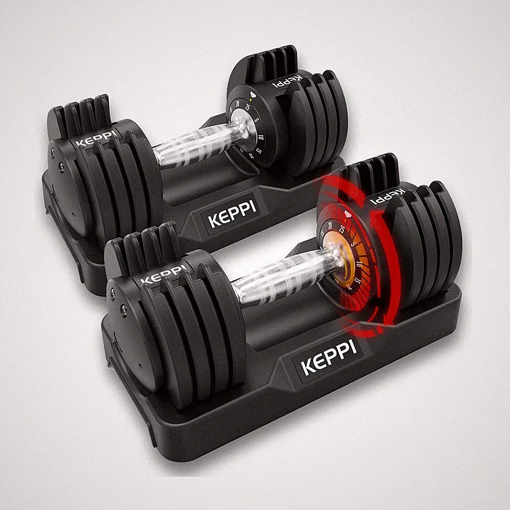 Keppi Adjustable Dumbbells Set-25lb, Anti-Slip Metal Fast Adju...