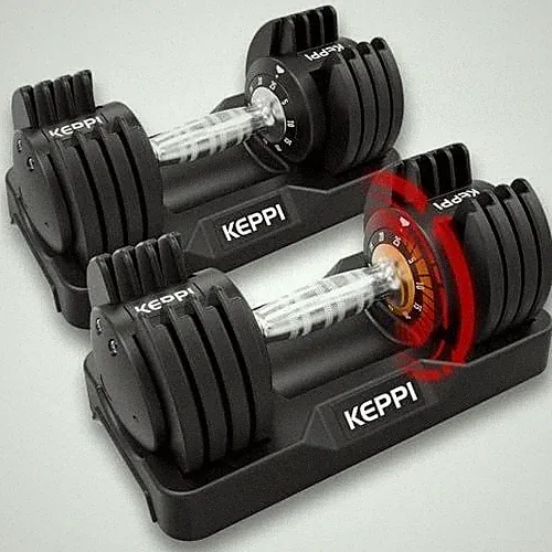 Keppi Adjustable Dumbbells Set-25lb Pair, Anti-Slip Metal Fast Adjust Weight Han
