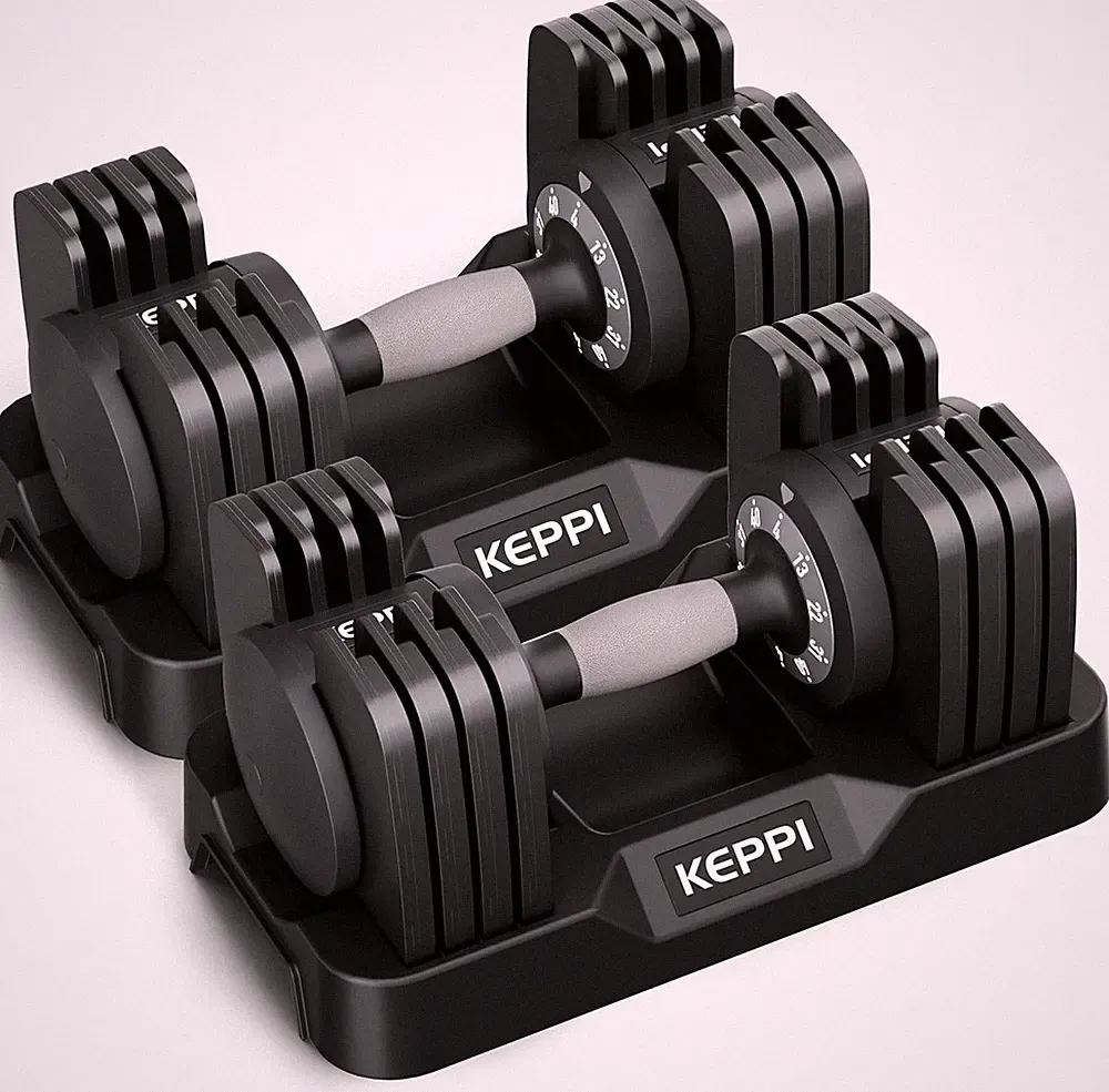 Keppi Adjustable Dumbbells Set 40LB*2,Anti-Slip Metal Fast Adjust Weight Handle