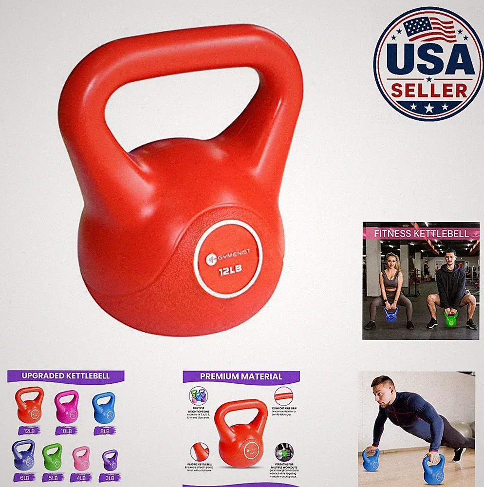 Kettlebell Exercise Weight Cement Filled Plastic Dumbbell Strength Training