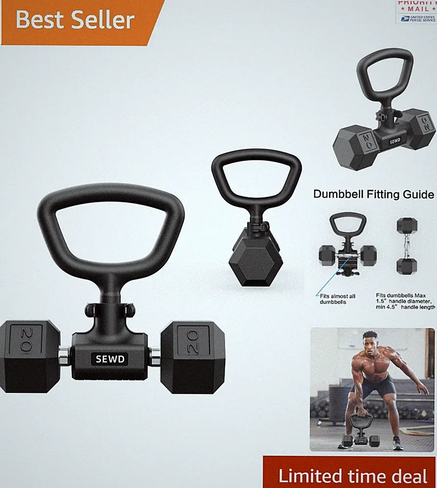 Kettlebell Handle Upgrade for Dumbbells Portable Adjustable Weight Training