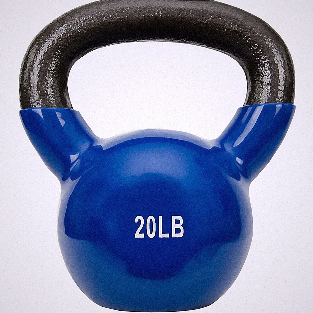 Kettlebell Vinyl Coated 5 Pound Blue Sunny Health Fitness NO. 066-20