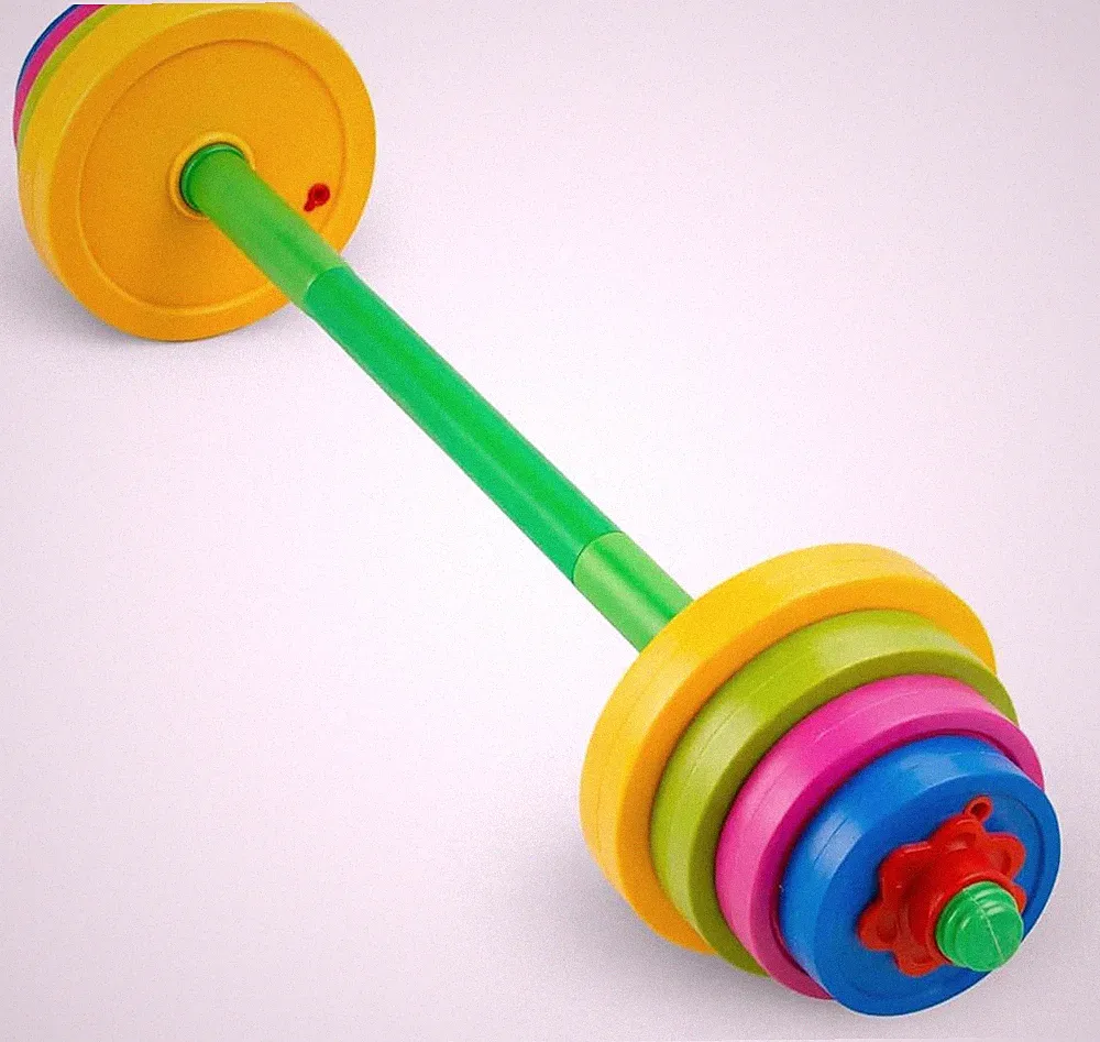 Kids Barbell Weight Set - Adjustable Workout Toy Equipment for Children Prete...
