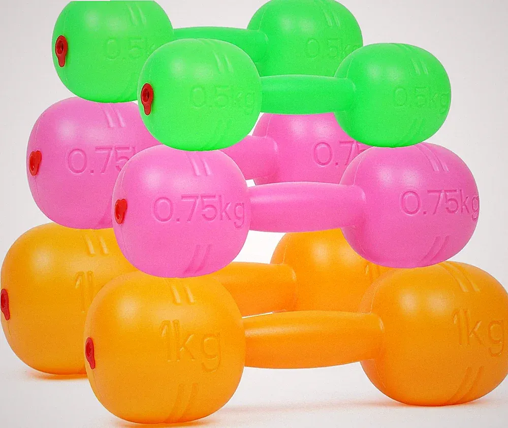 Kids Plastic Weight Set Dumbbells Set for Toddlers | Barbell Fitness Exercise Eq