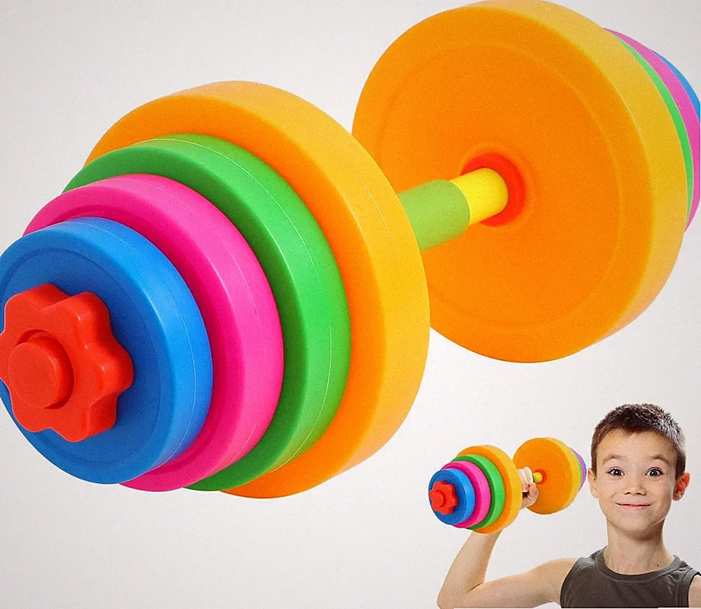 Kids Weight Set, Adjustable Kids Dumbbells Toy, Water or Sand Filled Barbell