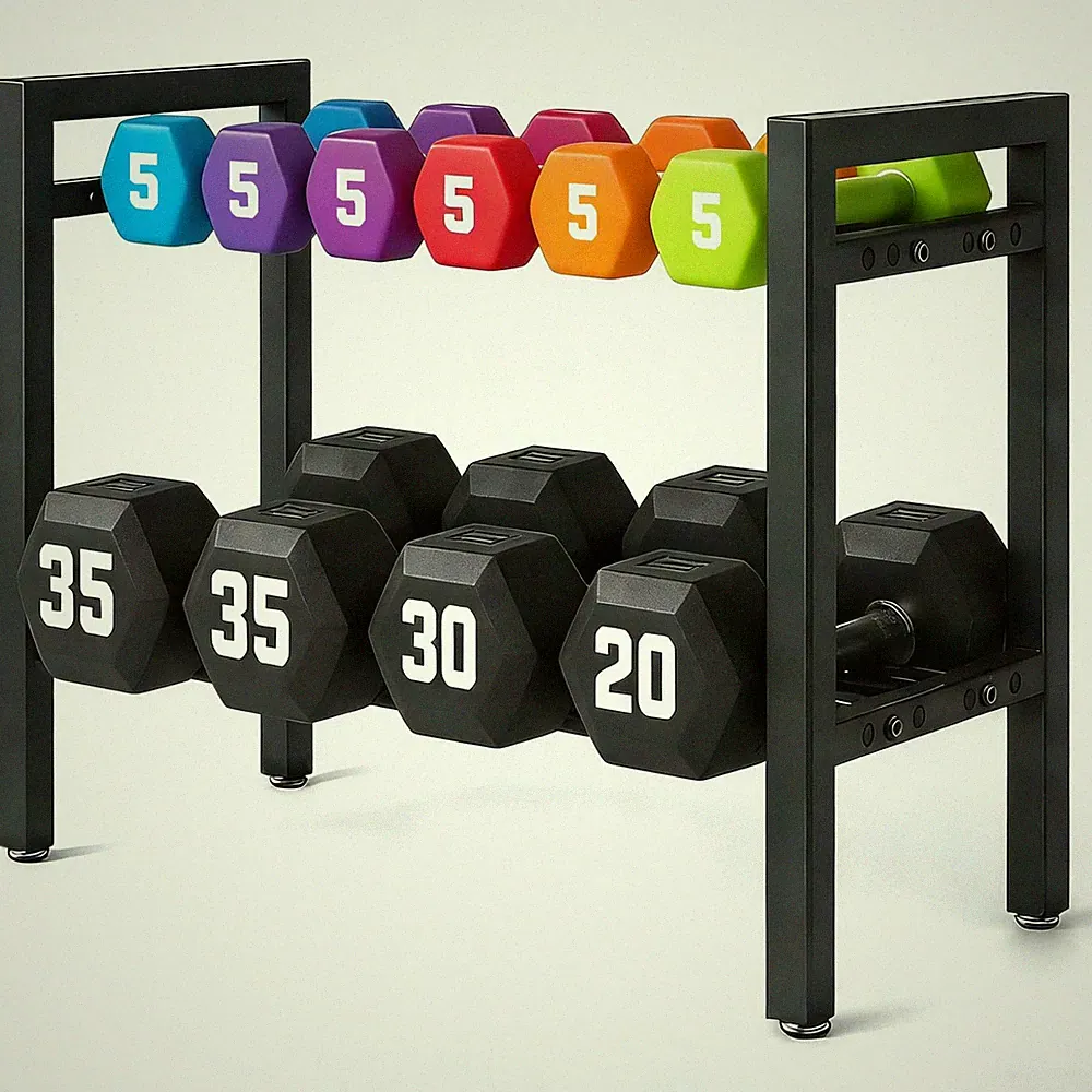 Kolovbe 20 IN Dumbbell Storage Rack, Weight Rack for Dumbbells, 2 Tier Adjust...