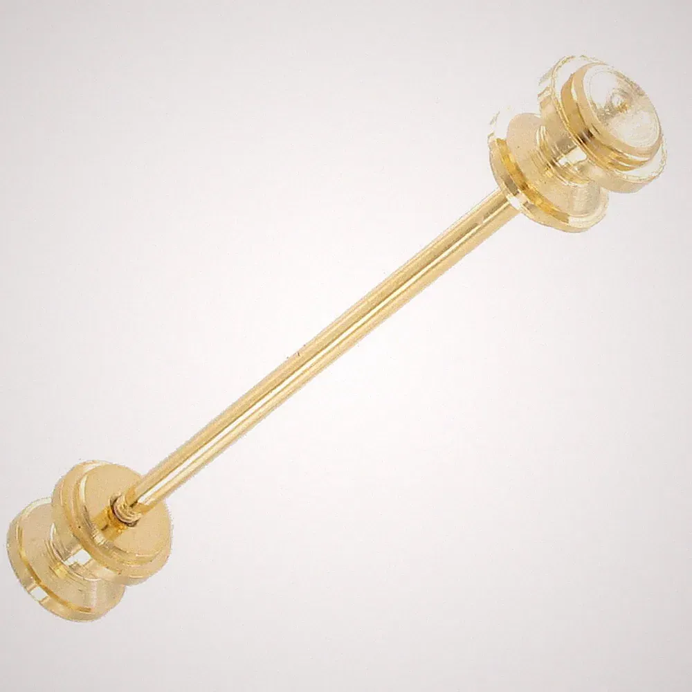 Ky & Co USA Gold Tone Mens Collar Pin Classic Retro Design Dumbbell 1 3/4"