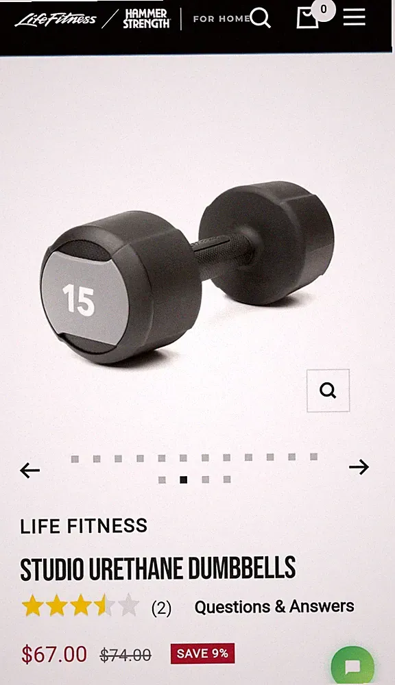 Life Fitness Dumbells