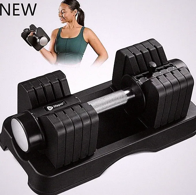 Lifepro Adjustable Dumbbells Set - 55lb weights Set & Single with Rack, NEW