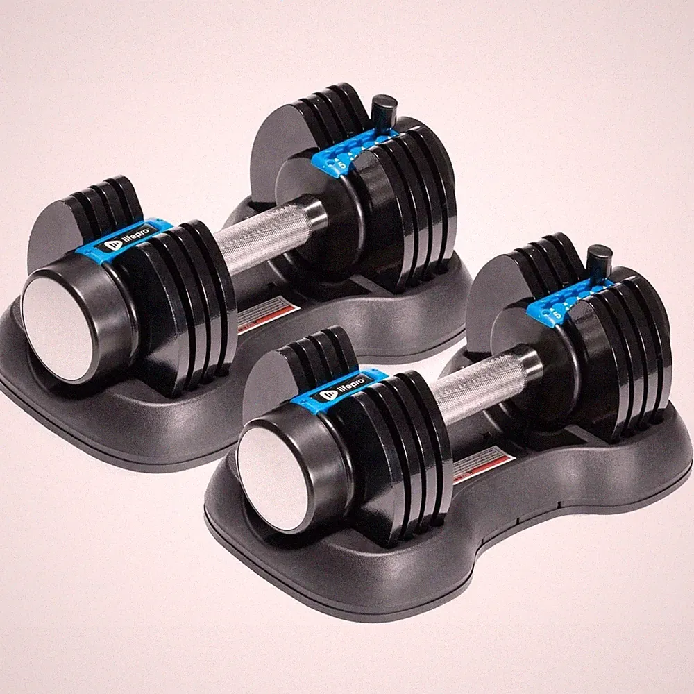 Lifepro PowerFlow Plus 5in1 25lb Adjustable Dumbbell Home Gym Equipment 1 pair