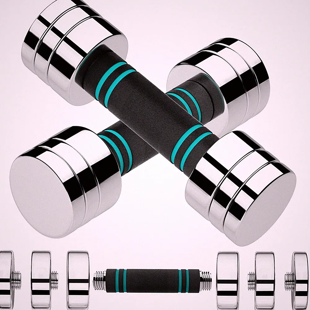 Liferun 5Lb Steel Adjustable Dumbbell Set Of 2 Weights Dumbbells Set Non-Slip