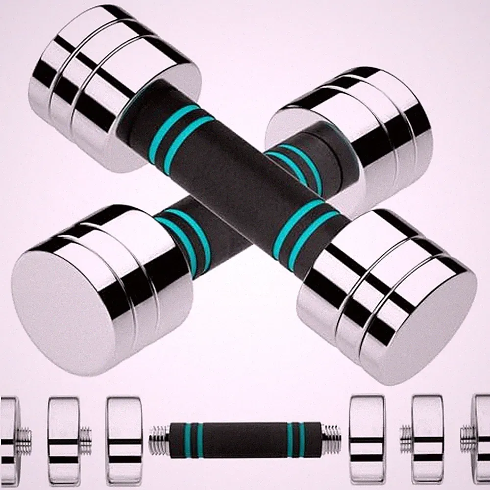 LIFERUN Steel Adjustable Dumbbell Set of 2, 5/10/15lb×2 Free Weights 5lbx2