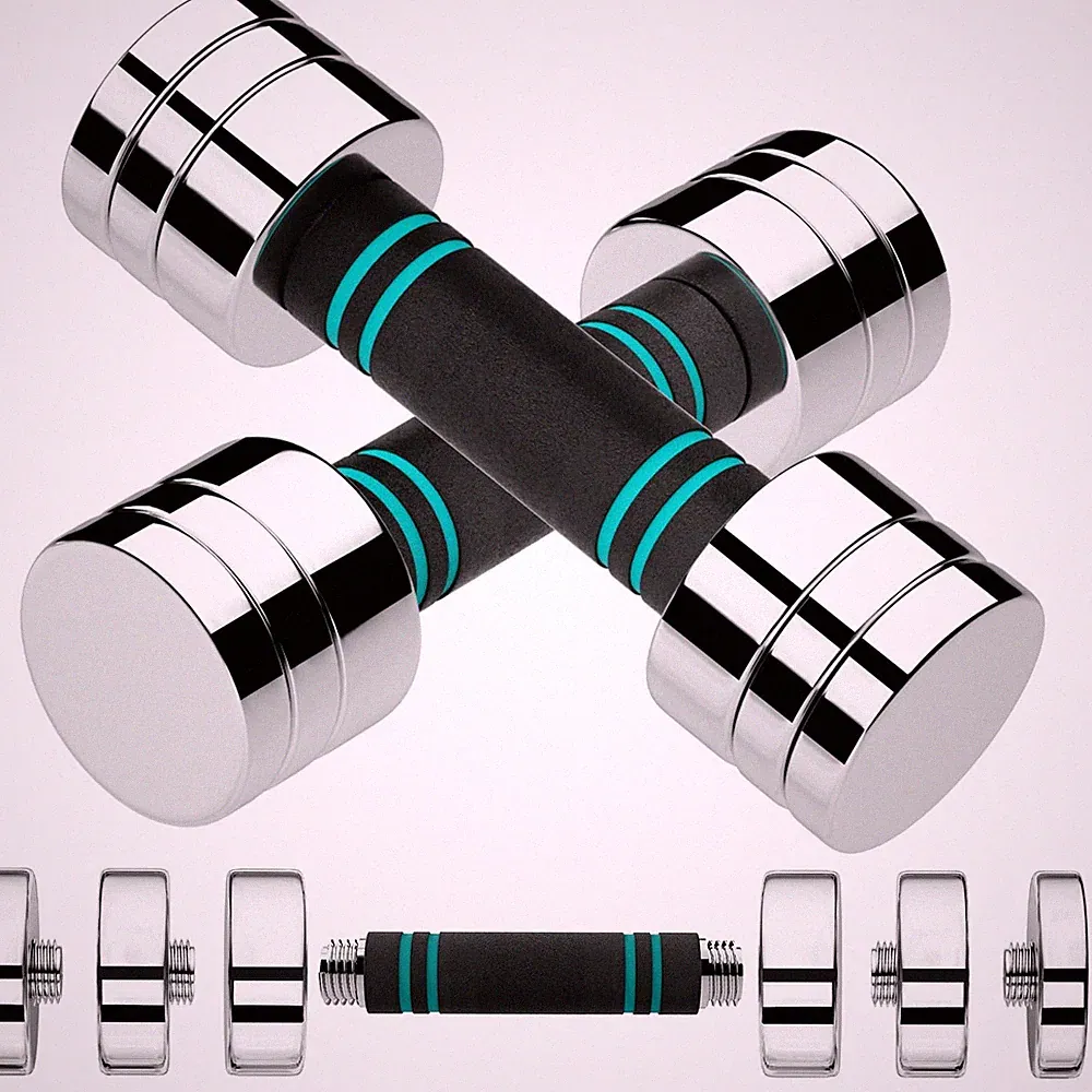 Liferun steel adjustable dumbbell set of 2 5/10/15lb free weights dumbbells