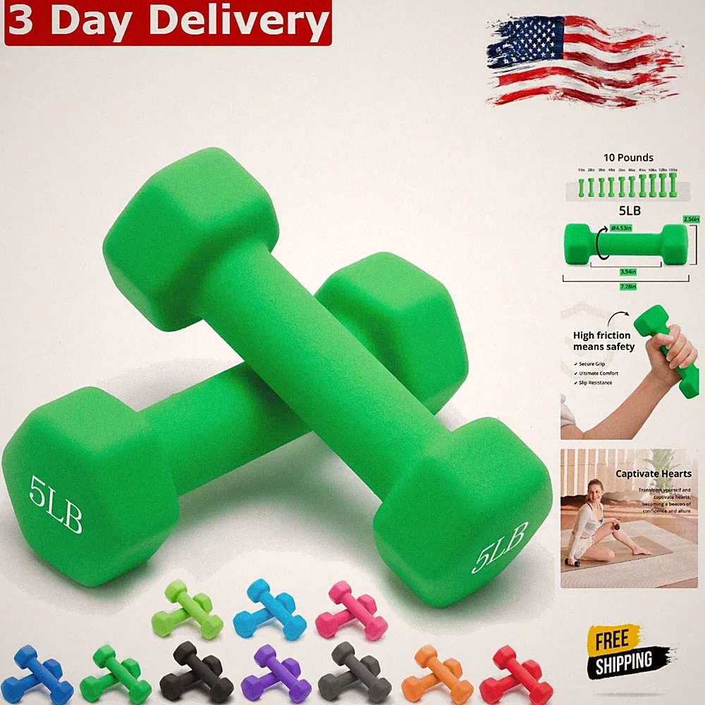 Lightweight 1-15 LB Neoprene Dumbbells Set – Ideal for Arm and Shoulder Training