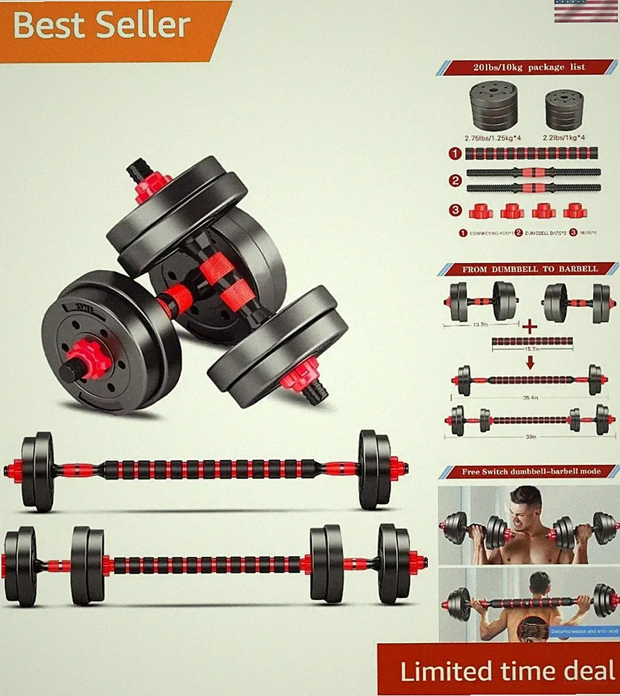 Lightweight 3-in-1 Adjustable Dumbbells: Transform Your Home Fitness Routine