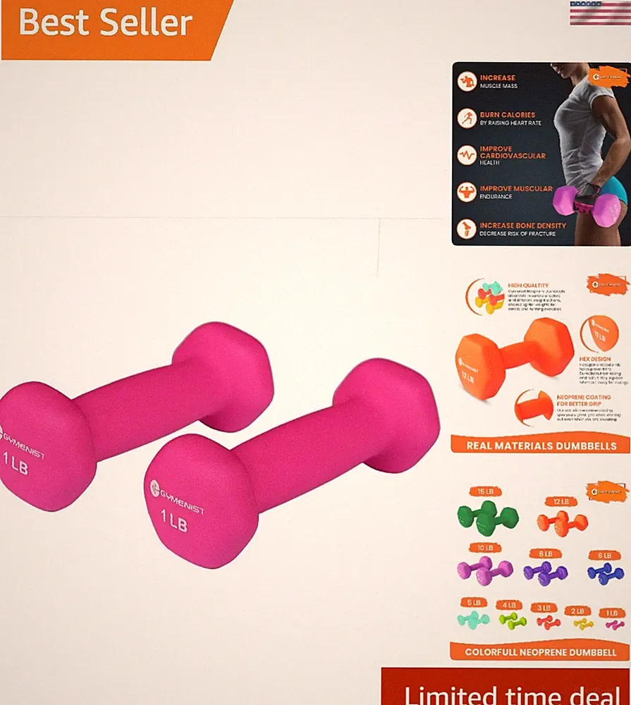 Lightweight Soft Grip Neoprene Dumbbells Pair - Perfect for Cardio & Strength