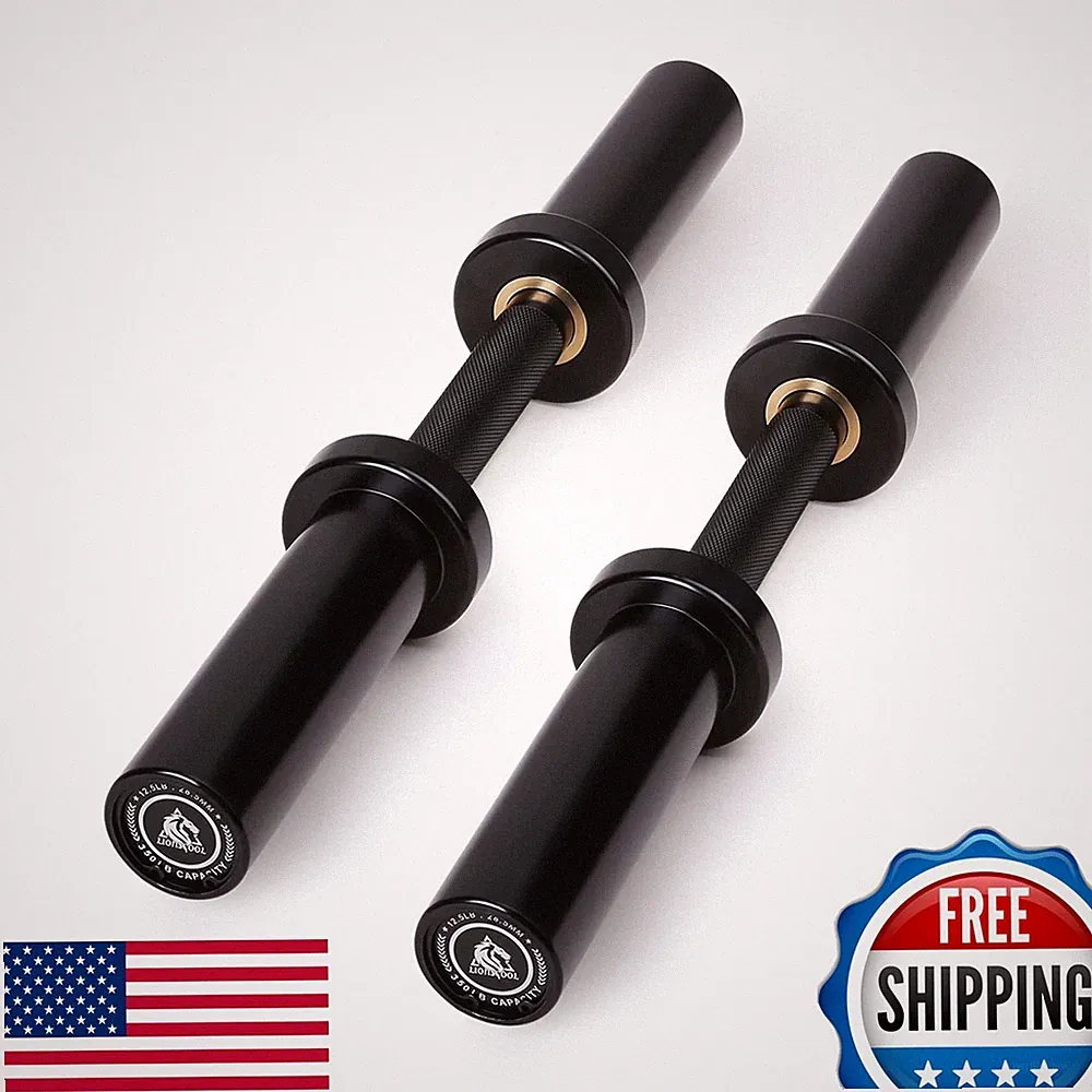 LIONSCOOL 20" Olympic Dumbbell Bar Handle, Black