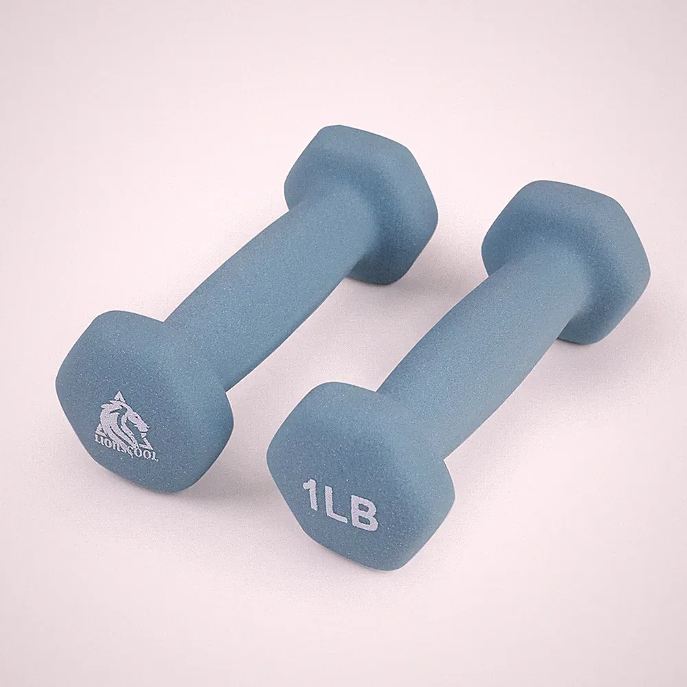 LIONSCOOL 2PCS Neoprene Dumbbell Hand Weights Hex Anti-Slip Strength Set