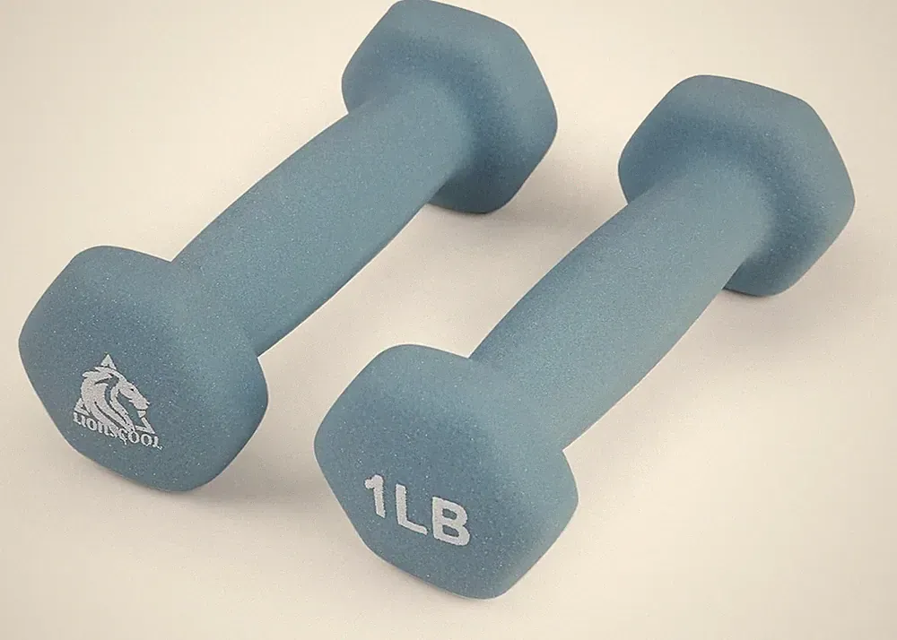 LIONSCOOL 2PCS Neoprene Dumbbell Hand Weights Hex Anti-Slip Strength Set