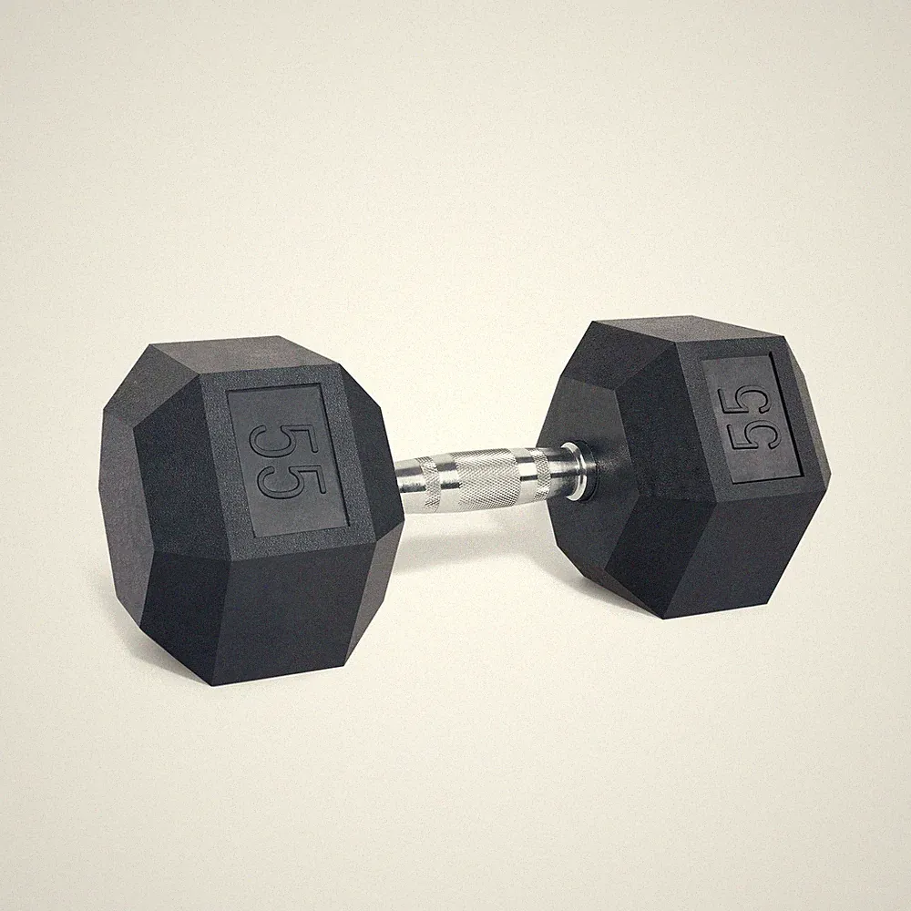 LIONSCOOL Odorless Rubber Encased Hex Dumbbells in Pairs or Single, Hand Dumb...