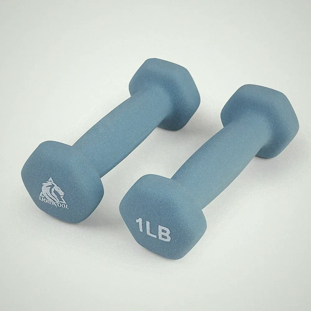 LIONSCOOL Pair of Anti-Roll Dumbbells - Neoprene Coated Hand Weights...
