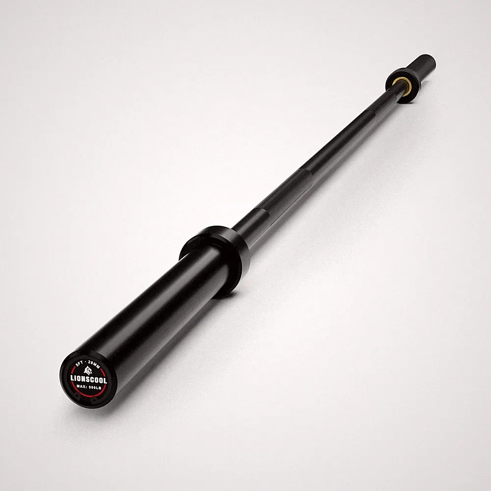 LIONSCOOL Premium 4.9ft Barbell for Strength Training and Olympic Weightlifting