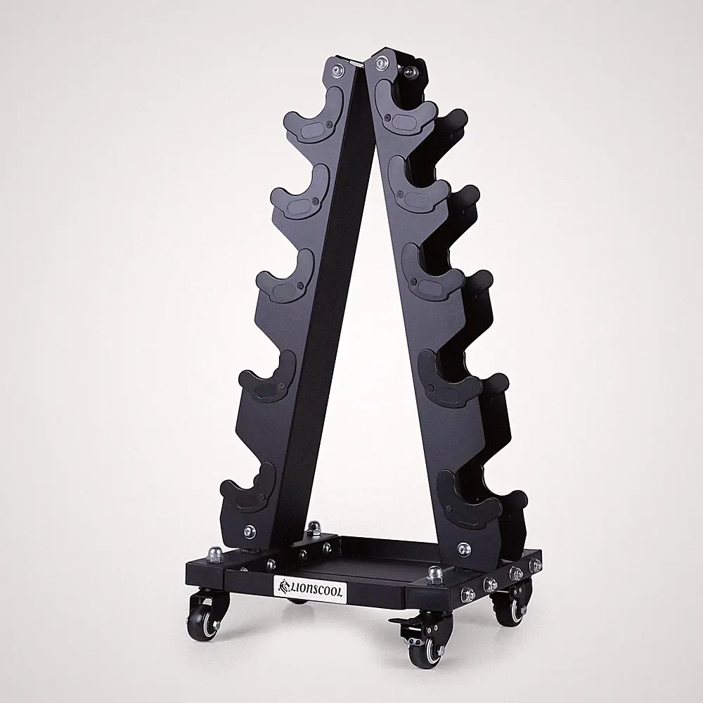 LIONSCOOL Premium Dumbbell Rack Only, with Side Racks for Neoprene/Vinyl Coat...
